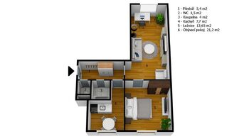 Pronájem bytu 2+1 v osobním vlastnictví 58 m², Aš