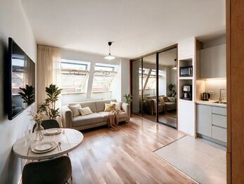 Vizualizace možného budoucího stavu rekonstrukce - Prodej bytu 1+kk v osobním vlastnictví 25 m², Praha 9 - Kyje