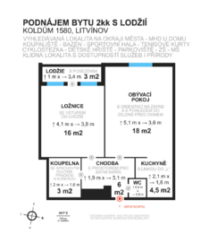 Pronájem bytu 2+kk v družstevním vlastnictví 49 m², Litvínov