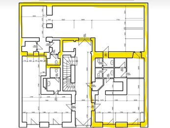 Půdorys - Pronájem restaurace 188 m², Praha 8 - Karlín