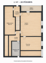 Vizualizace 2.NP - Prodej pozemku 843 m², Jirkov