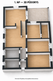 Vizualizace 1.NP - Prodej pozemku 843 m², Jirkov