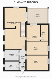Vizualizace 1.NP - Prodej domu 251 m², Jirkov