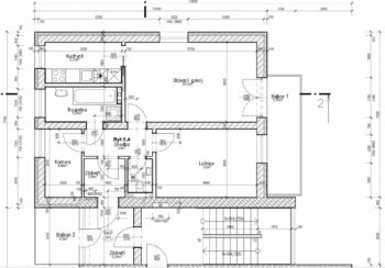 půdorys - Pronájem bytu 2+kk v osobním vlastnictví 64 m², Plzeň