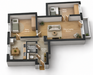 Pronájem bytu 3+1 v osobním vlastnictví 60 m², Pardubice