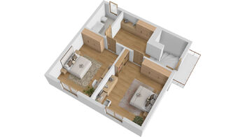Rodinný dům, K Zámečku, Pardubice - vizualizace podkroví - Prodej domu 123 m², Pardubice