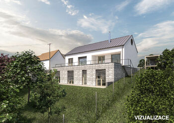 Vizualizace projektu domu - Prodej pozemku 1047 m², Olšany