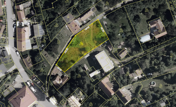 Satelitní pohled na pozemek - Prodej pozemku 1047 m², Olšany