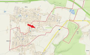 mapa - Prodej pozemku 818 m², Adamov