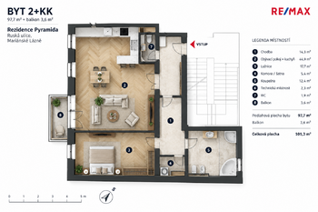 Prodej bytu 2+kk v osobním vlastnictví 98 m², Mariánské Lázně