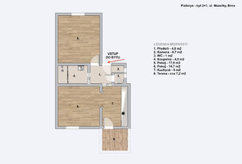 Pronájem bytu 2+1 v osobním vlastnictví 52 m², Brno