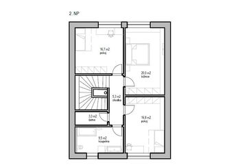 Půdorys budoucí stav - 2.NP - Prodej domu 138 m², Úsilné