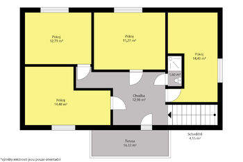 orientační půdorys 1. patro - Prodej domu 221 m², Vrdy