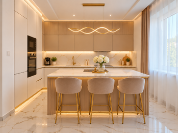 Vizualizace kuchyně - Prodej bytu 3+1 v osobním vlastnictví 68 m², Ostrava