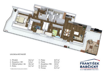 Prodej bytu 4+kk v osobním vlastnictví 116 m², Praha 5 - Zličín