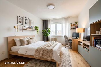 Ložnice 1 - vizualizace - Prodej bytu 3+1 v družstevním vlastnictví 70 m², Praha 10 - Malešice