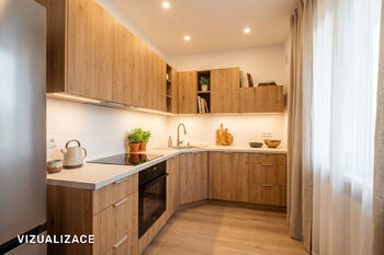 Kuchyně - vizualizace - Prodej bytu 3+1 v družstevním vlastnictví 70 m², Praha 10 - Malešice