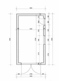 půdorys  - Pronájem garáže 27 m², Rakovník
