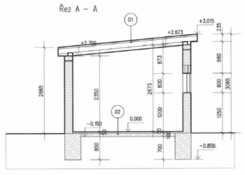 řez - Pronájem garáže 27 m², Rakovník