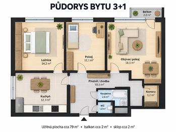 Prodej bytu 3+1 v osobním vlastnictví 79 m², Karlovy Vary