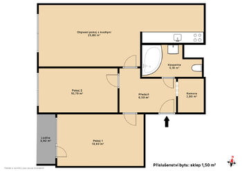 Prodej bytu 3+kk v osobním vlastnictví 65 m², Praha 10 - Petrovice