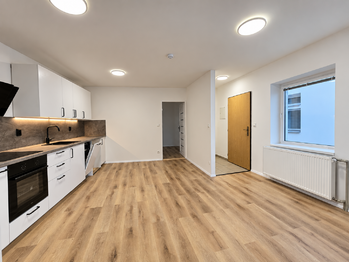 Obývací pokoj s kuchyňským koutem - Pronájem bytu 2+kk v osobním vlastnictví 40 m², Žatec