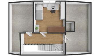 3D půdorys II.NP - Prodej domu 85 m², Sedlnice