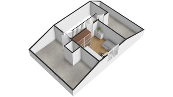 3D půdorys II.NP - Prodej domu 85 m², Sedlnice