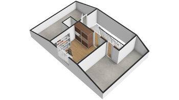 3D půdorys II.NP - Prodej domu 85 m², Sedlnice