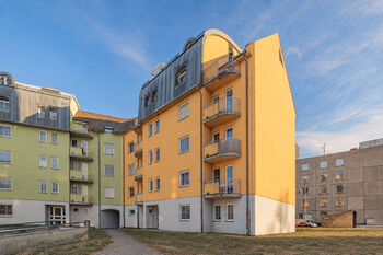 Budova (zadní strana) - Pronájem bytu 3+1 v družstevním vlastnictví 73 m², Jindřichův Hradec