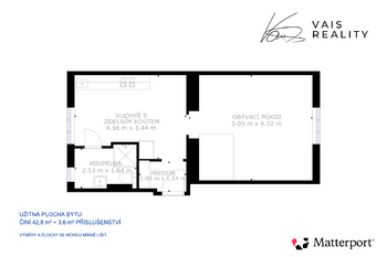 Prodej bytu 1+1 v osobním vlastnictví 43 m², Ústí nad Labem