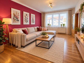 obývací pokoj- možné zařízení - Prodej bytu 3+1 v družstevním vlastnictví 84 m², České Budějovice 