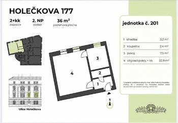 Pronájem bytu 2+kk v osobním vlastnictví 36 m², Praha 5 - Košíře
