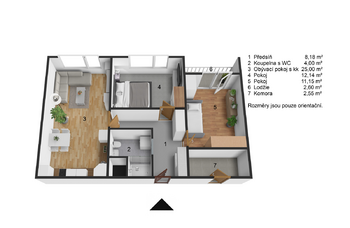 Prodej bytu 3+kk v osobním vlastnictví 63 m², Praha 4 - Chodov