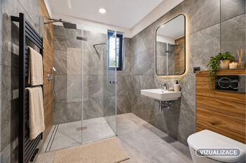 Koupelna - vizualizace - Prodej domu 201 m², Vlašim
