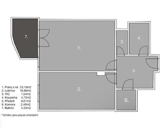 Pronájem bytu 2+kk v osobním vlastnictví 57 m², Brno