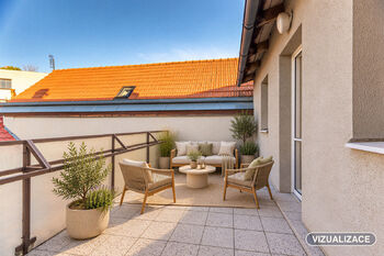 vizualizace terasy v 2.NP - Prodej domu 212 m², Velvary