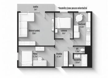 Prodej bytu 3+1 v osobním vlastnictví 64 m², Brno