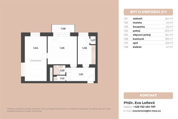 Prodej bytu 2+1 v osobním vlastnictví 62 m², Ostrava