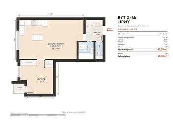 Prodej bytu 2+kk v osobním vlastnictví 51 m², Jirny