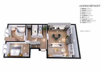 Prodej bytu 3+1 v osobním vlastnictví 77 m², Praha 10 - Petrovice