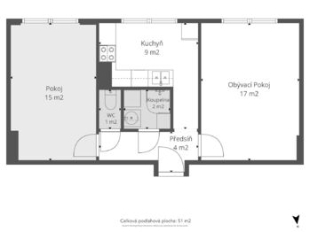 Prodej bytu 2+1 v osobním vlastnictví 51 m², Žebrák