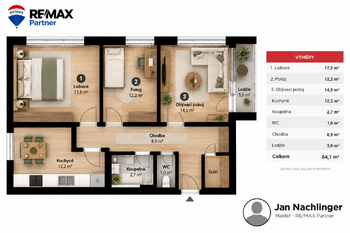 Pronájem bytu 3+1 v osobním vlastnictví 64 m², Žatec