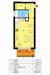 Pronájem bytu 1+kk v osobním vlastnictví 40 m², Praha 9 - Hostavice