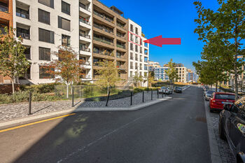 Vyznačení bytu - Prodej bytu 1+kk v osobním vlastnictví 38 m², Praha 5 - Jinonice