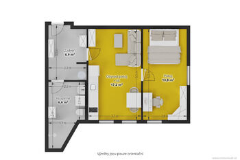 Prodej bytu 2+kk v osobním vlastnictví 45 m², Hostivice