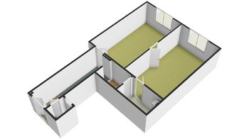 půdorys - Pronájem bytu 2+1 v osobním vlastnictví 57 m², Plzeň