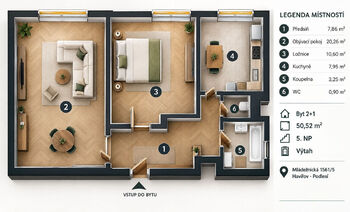 Prodej bytu 2+1 v družstevním vlastnictví 51 m², Havířov