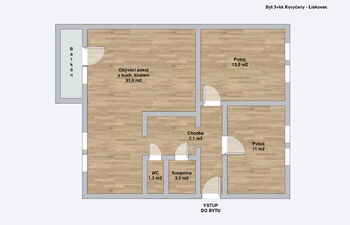 Prodej bytu 3+1 v osobním vlastnictví 80 m², Koryčany
