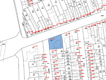 snímek z katastrální mapy - Prodej bytu atypický v osobním vlastnictví 329 m², Brno